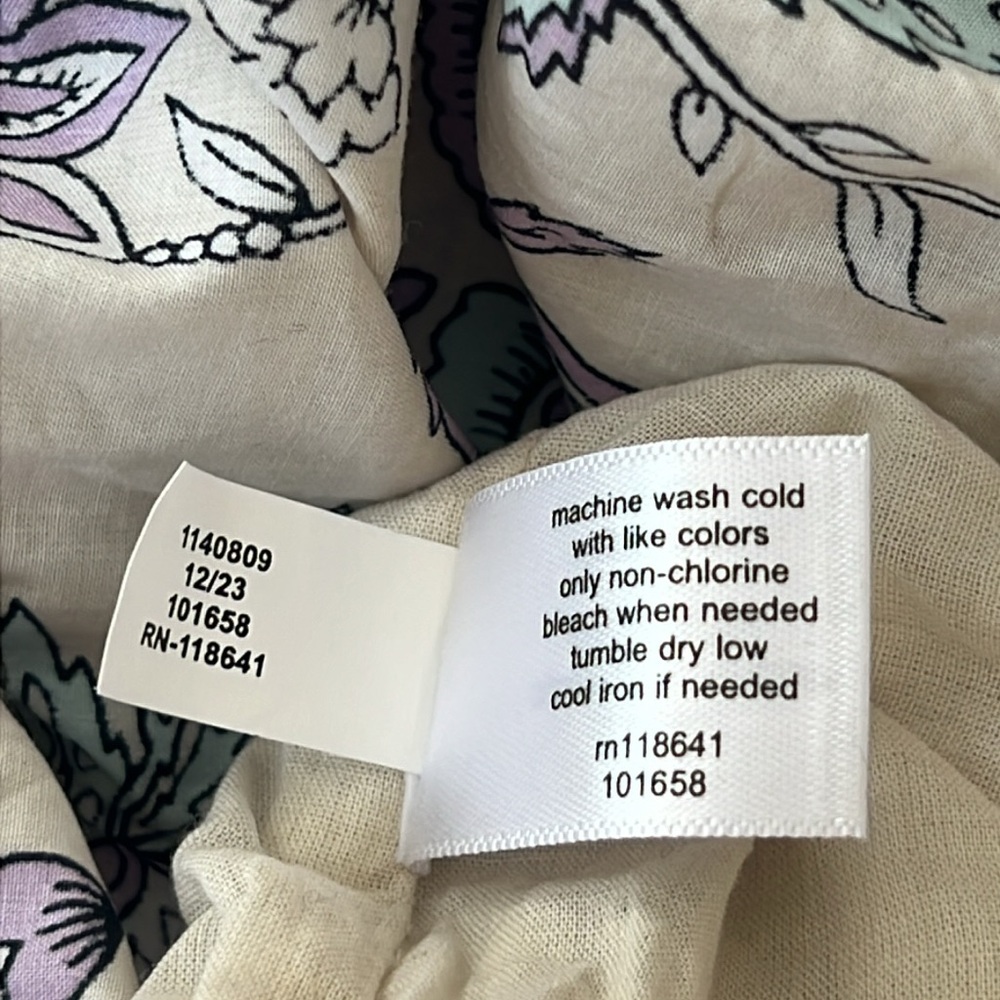Floral Sun Dress Cream,Lavender & Light Blue Cotton Maxi Dress Tiers NWOT sz20 - Picture 11 of 15